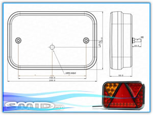 ELLED130200 BK_2 LEN LED Lámpa Egyesített hátsólámpa utánfutó alkatrész